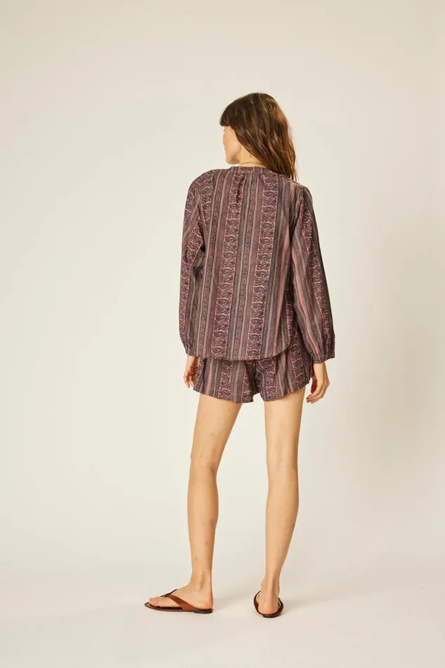 Tolan Shirt Paisley Stripe Heather Women Natalie Martin Tops