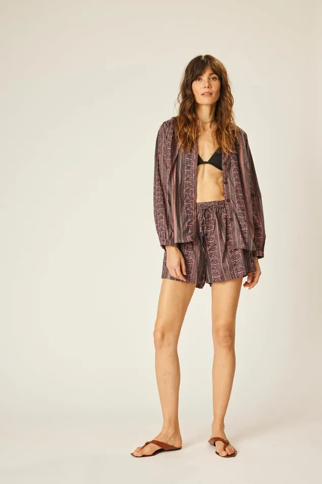 Tolan Shirt Paisley Stripe Heather Women Natalie Martin Tops