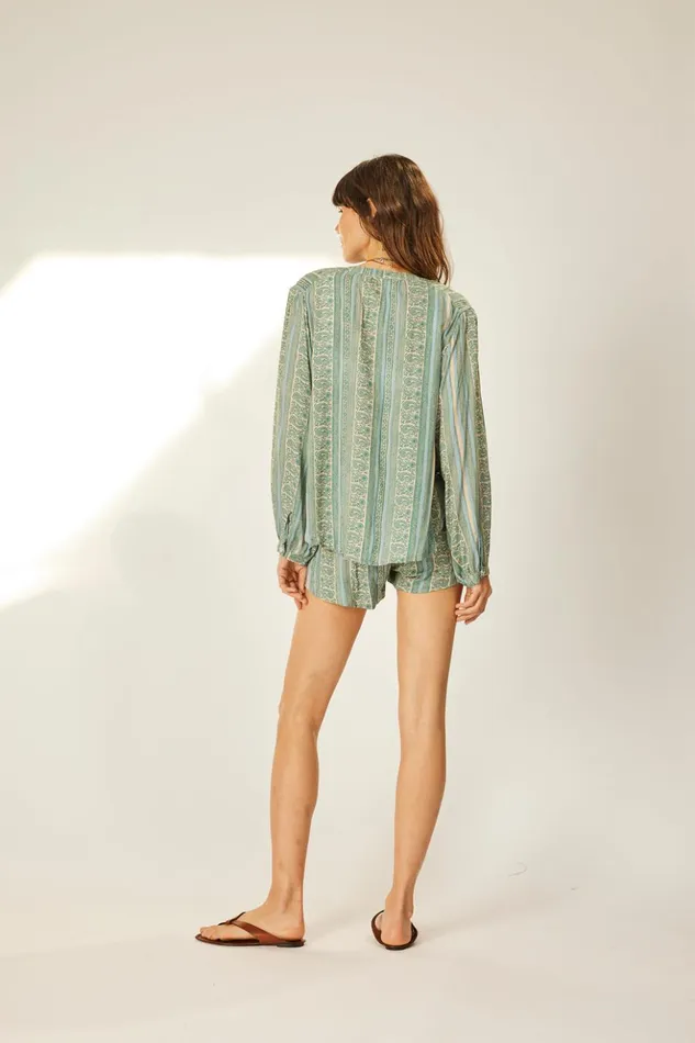 Tolan Shirt Paisley Stripe Pool Women Natalie Martin Tops