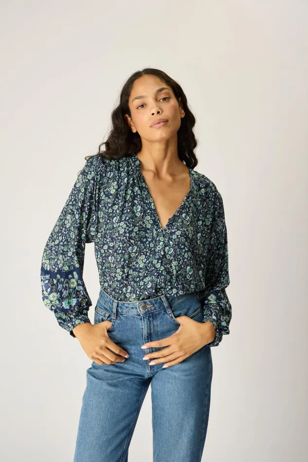 Tolan Shirt Petite Fleur Marine Women Natalie Martin Tops