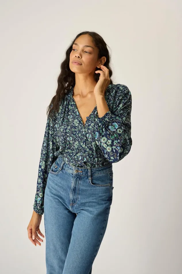 Tolan Shirt Petite Fleur Marine Women Natalie Martin Tops