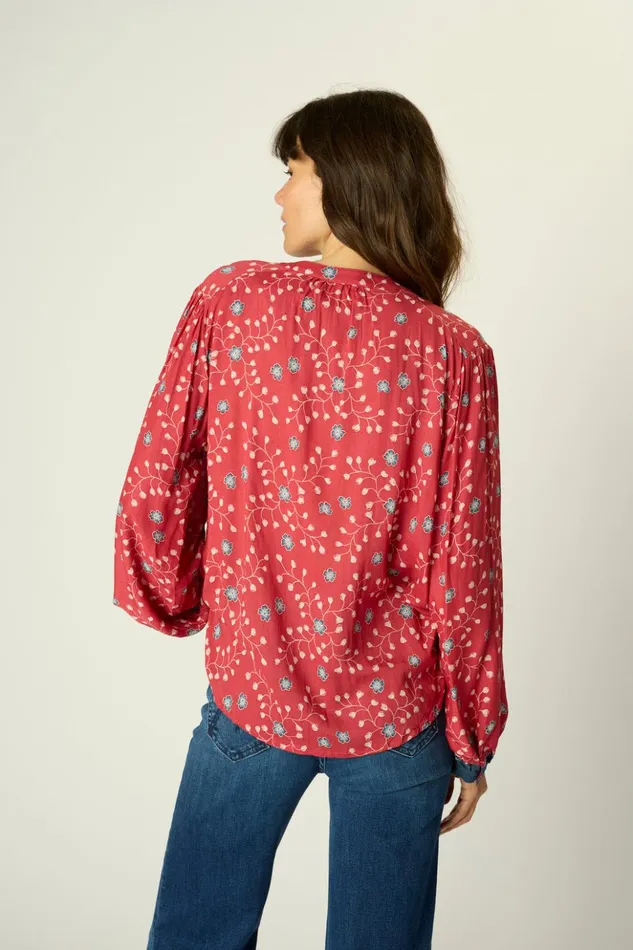 Tolan Shirt Pinwheel Barn Red Women Natalie Martin Tops