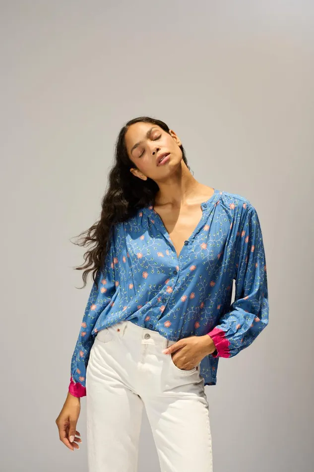 Tolan Shirt Pinwheel Denim Women Natalie Martin Tops