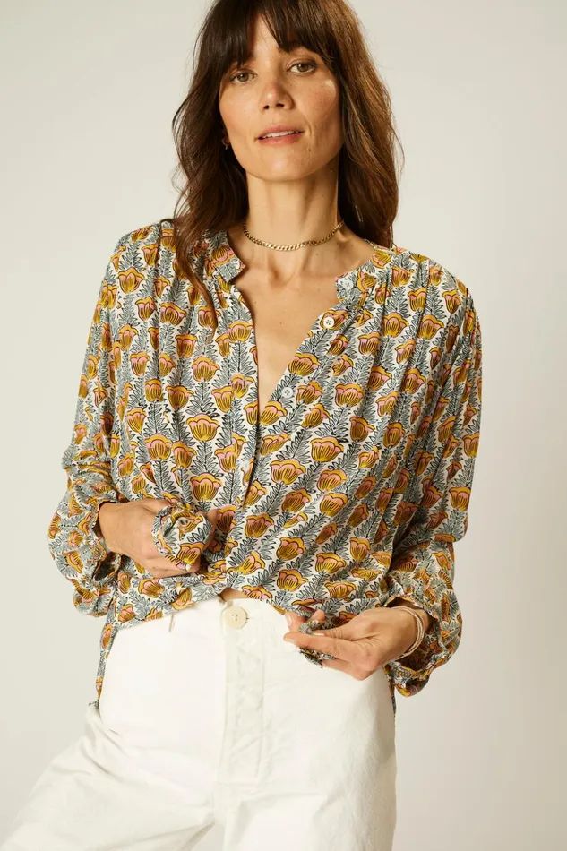 Tolan Shirt Tulip French Blue Women Natalie Martin Tops