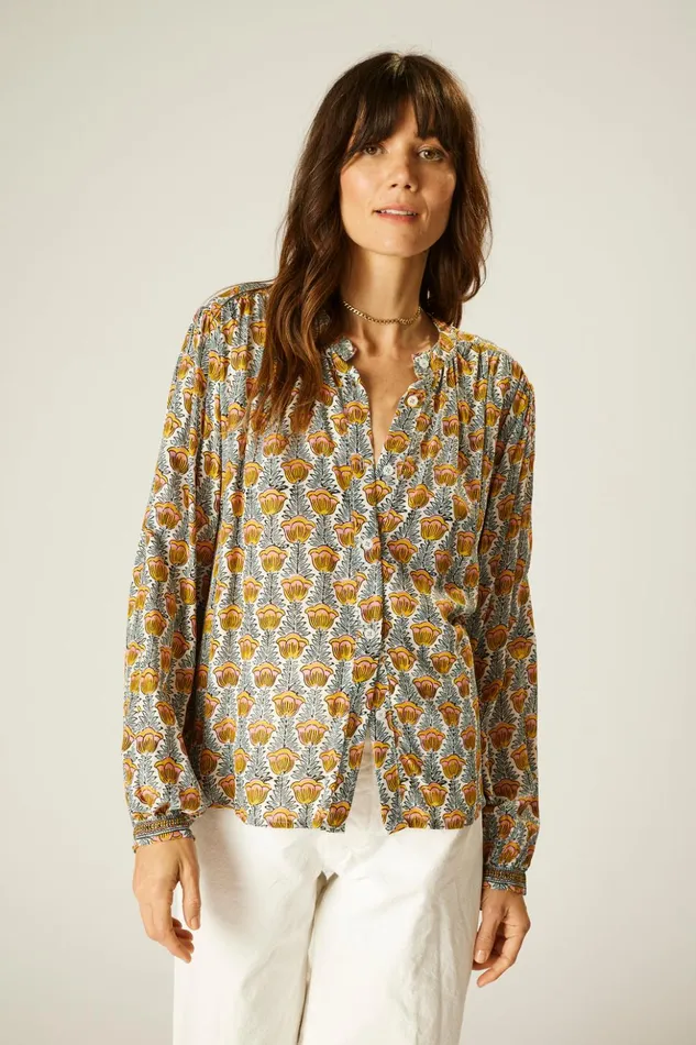 Tolan Shirt Tulip French Blue Women Natalie Martin Tops