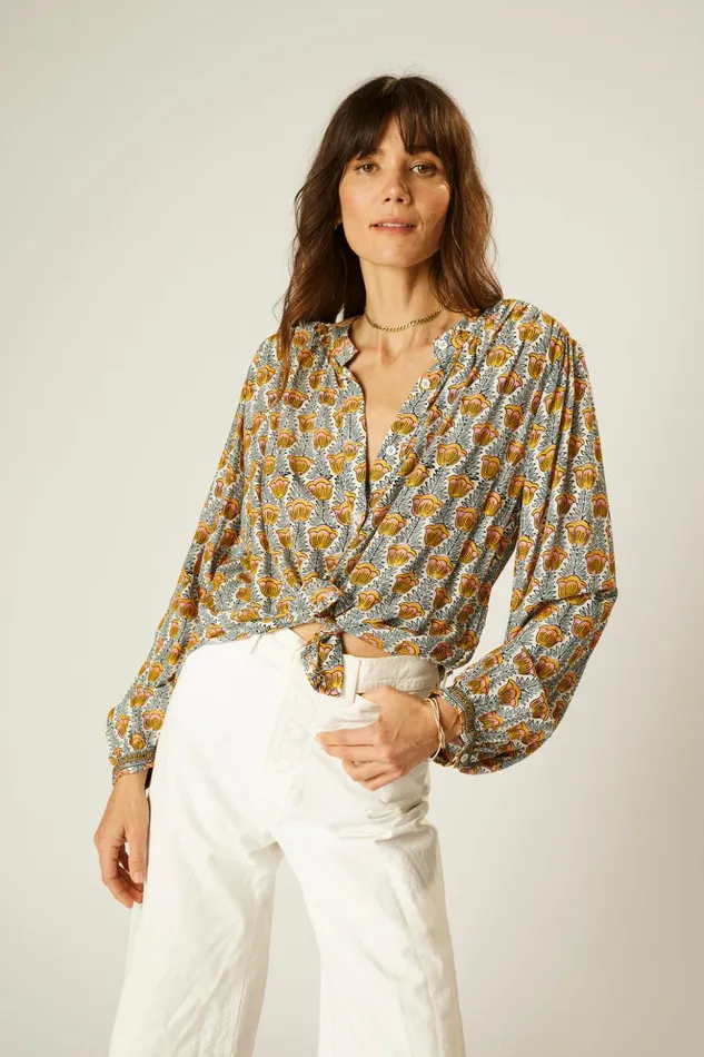Tolan Shirt Tulip French Blue Women Natalie Martin Tops