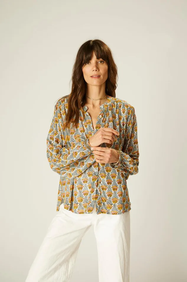 Tolan Shirt Tulip French Blue Women Natalie Martin Tops