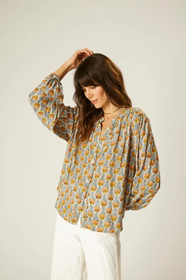 Tolan Shirt Tulip French Blue Women Natalie Martin Tops