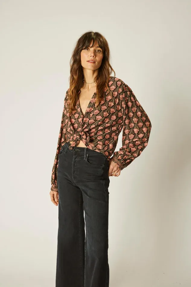 Tolan Shirt Tulip Kamari Black Women Natalie Martin Tops