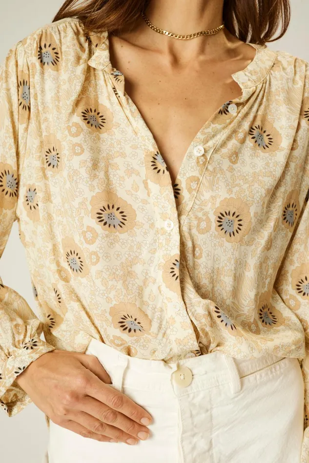 Tolan Shirt Vintage Flowers Sand Women Natalie Martin Tops