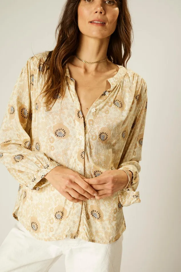 Tolan Shirt Vintage Flowers Sand Women Natalie Martin Tops