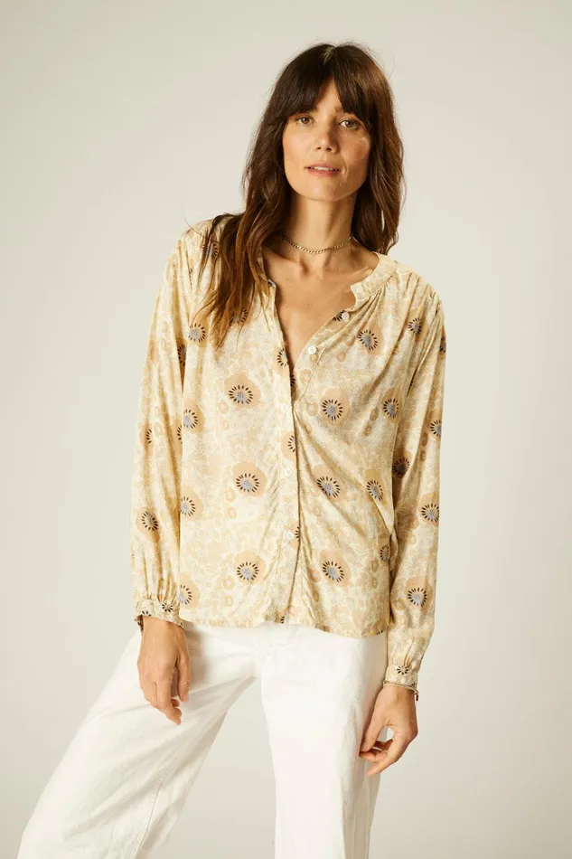 Tolan Shirt Vintage Flowers Sand Women Natalie Martin Tops