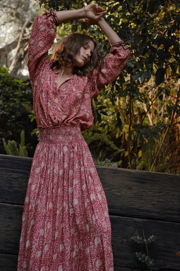 Tolan Shirt Water Lily Terracotta Women Natalie Martin Tops