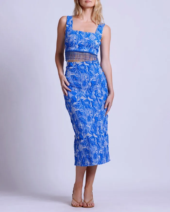 Tops and Bodysuits Women Patbo Stretch Jacquard Beaded Top Lapis
