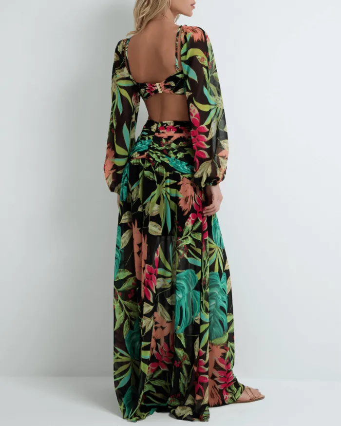 Tops and Bodysuits Women Patbo Tropicalia Stretch Cropped Top Black