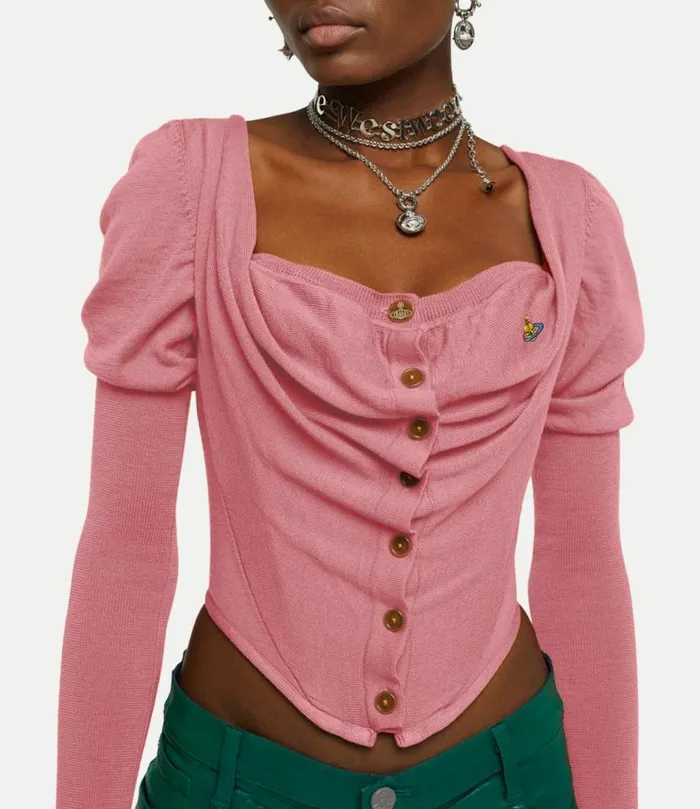 Tops And Shirts Women Vivienne Westwood Bea Corset Cardi In Bubblegum