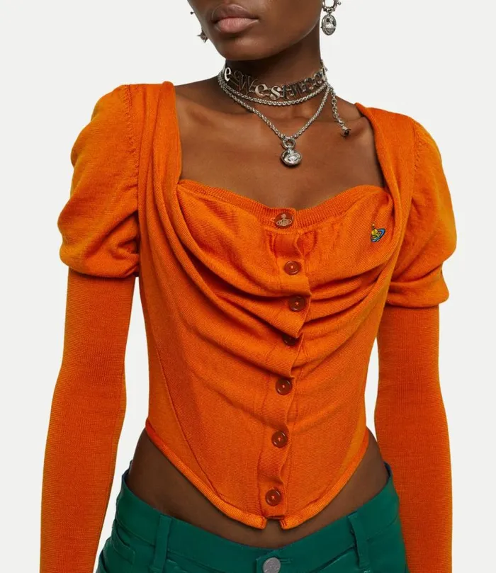 Tops And Shirts Women Vivienne Westwood Bea Corset Cardi In BurntOrange