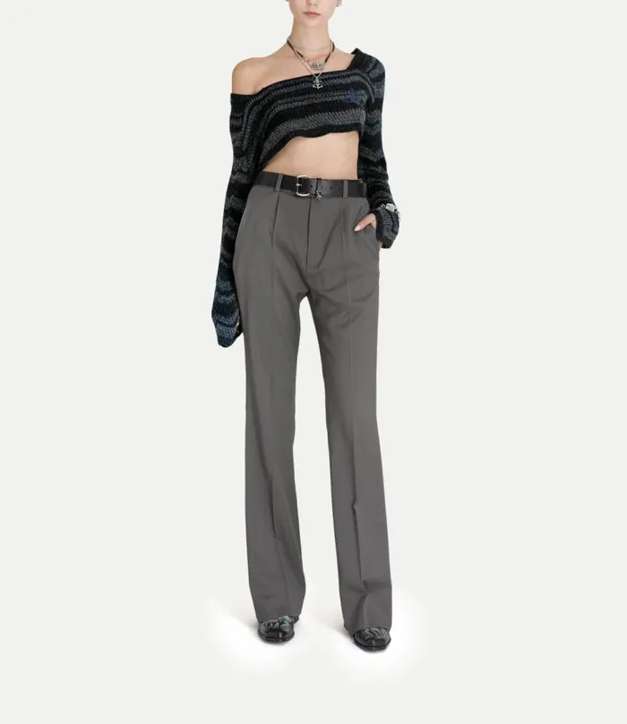 Tops And Shirts Women Vivienne Westwood Bedrock Cropped Top In MelangeBlue