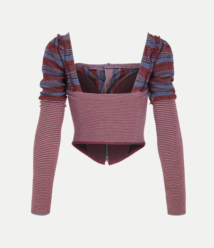 Tops And Shirts Women Vivienne Westwood Broken Stitch Corset Cardi In StripesGoldMetal