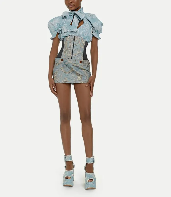 Tops And Shirts Women Vivienne Westwood Cropped Football Heart Shirt In BlueCoral