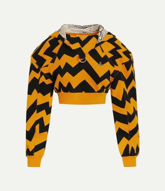 Tops And Shirts Women Vivienne Westwood Football Cropped Hoodie In ZigZag