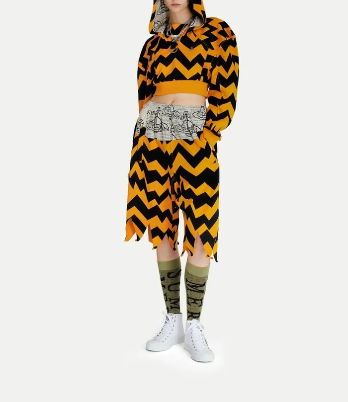 Tops And Shirts Women Vivienne Westwood Football Cropped Hoodie In ZigZag