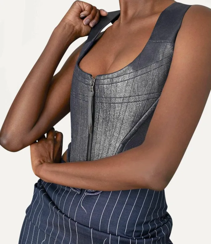 Tops And Shirts Women Vivienne Westwood Portrait Corset In Silver