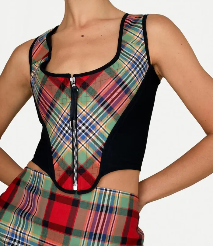 Tops And Shirts Women Vivienne Westwood Portrait Corset In Tartan