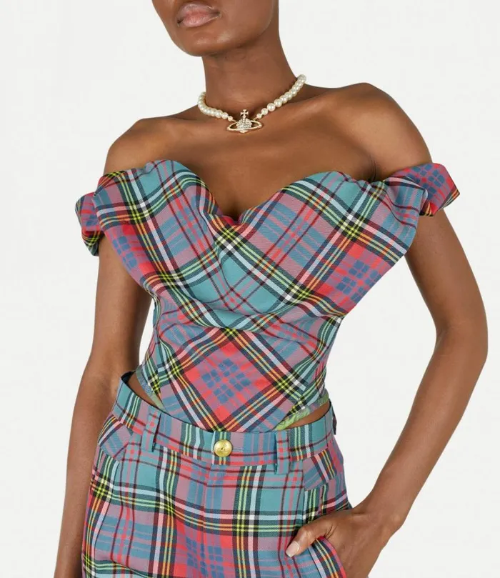 Tops And Shirts Women Vivienne Westwood Sunday Corset Top In Tartan