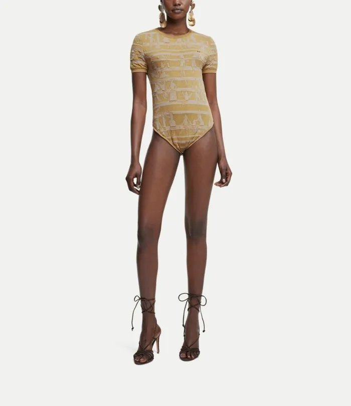 Tops And Shirts Women Vivienne Westwood Villagers Bodysuit In SandBeige