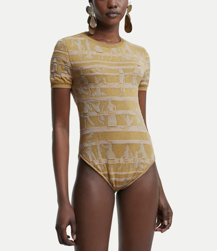 Tops And Shirts Women Vivienne Westwood Villagers Bodysuit In SandBeige