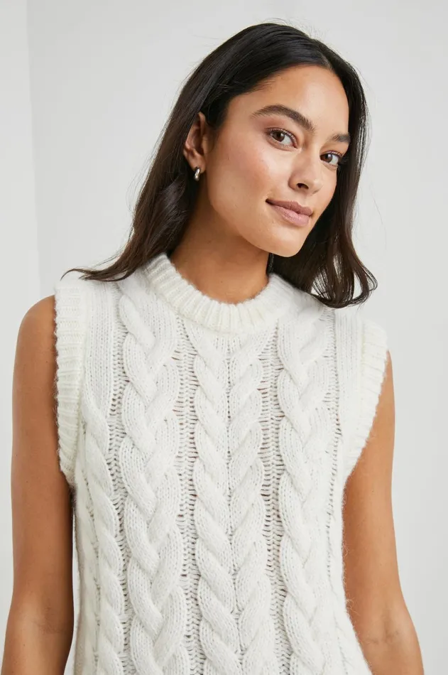Tops Women Rails Alexis Sweater Vest Ivory