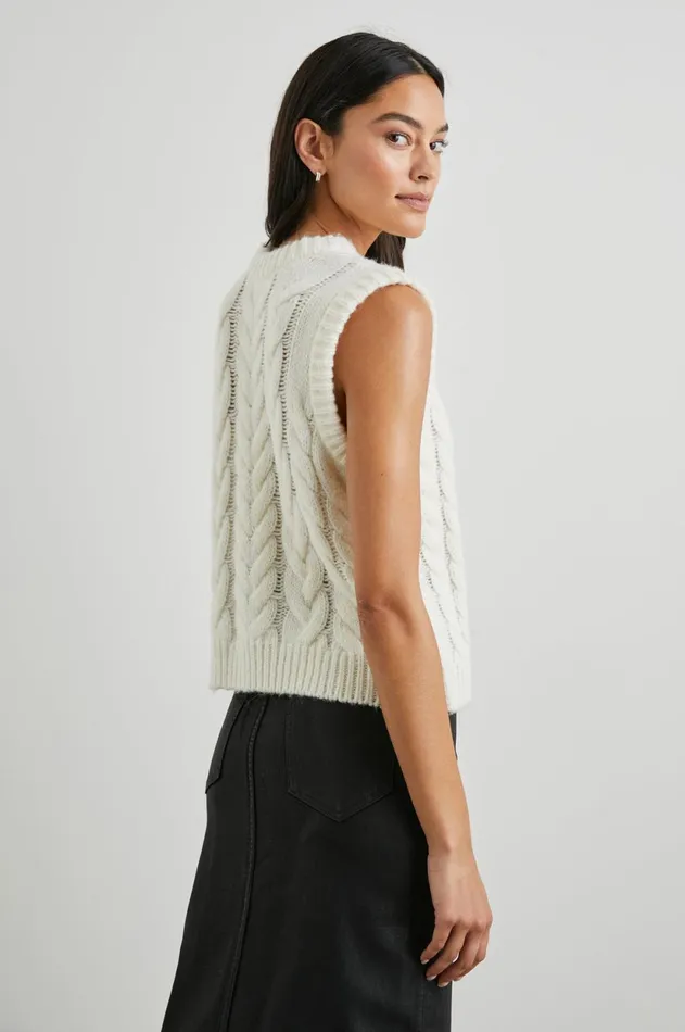 Tops Women Rails Alexis Sweater Vest Ivory