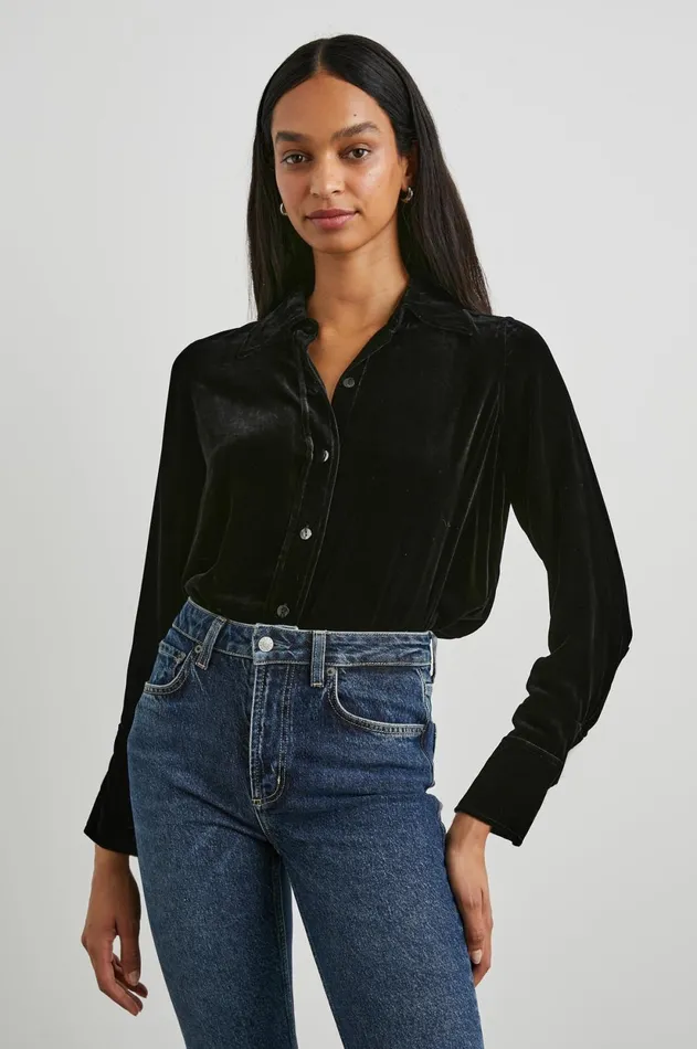 Tops Women Rails Andrea Top Black Velvet