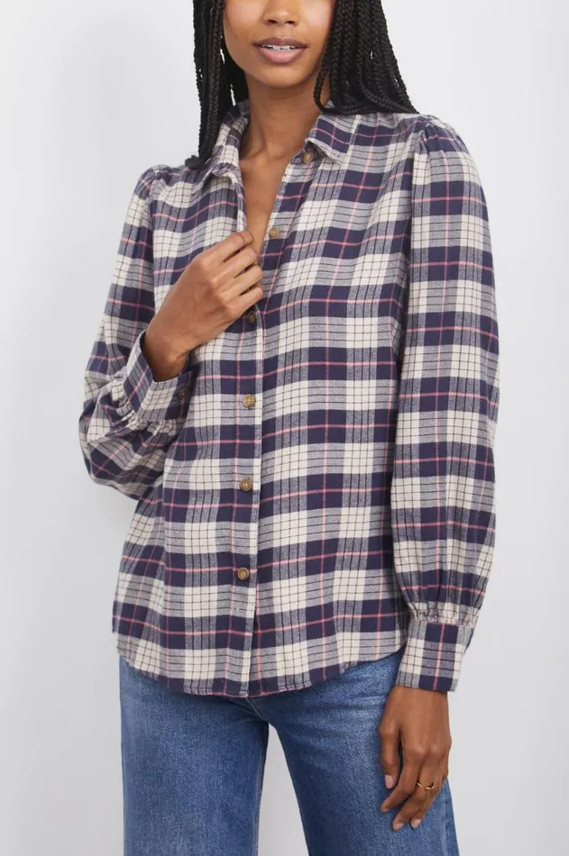 Tops Women Rails Angelica Shirt Almond Pink Navy
