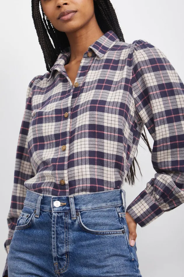 Tops Women Rails Angelica Shirt Almond Pink Navy