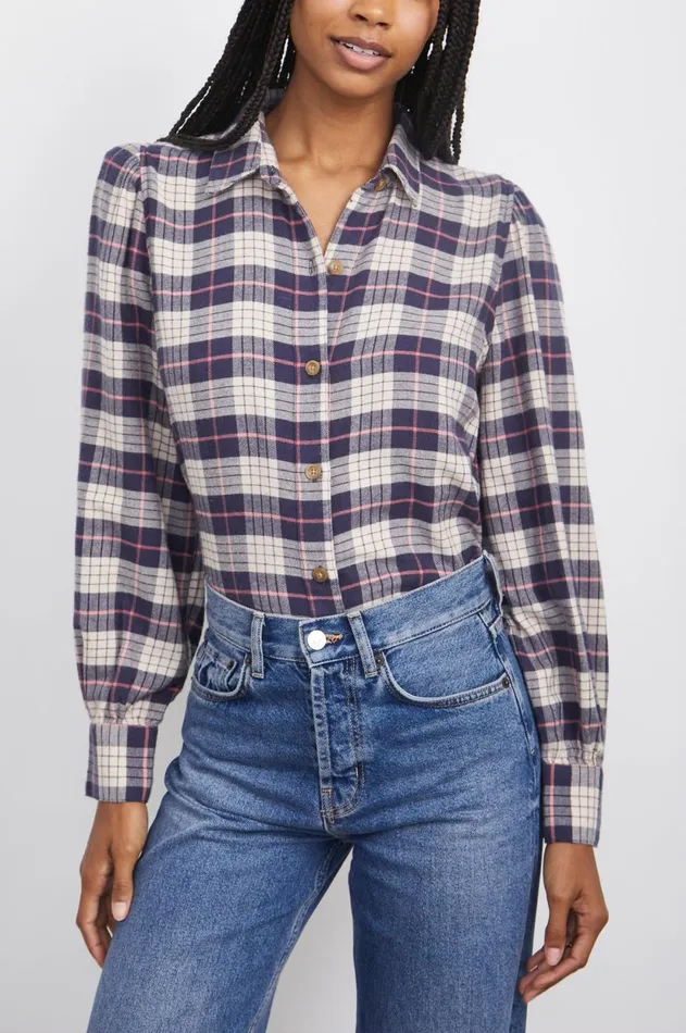 Tops Women Rails Angelica Shirt Almond Pink Navy