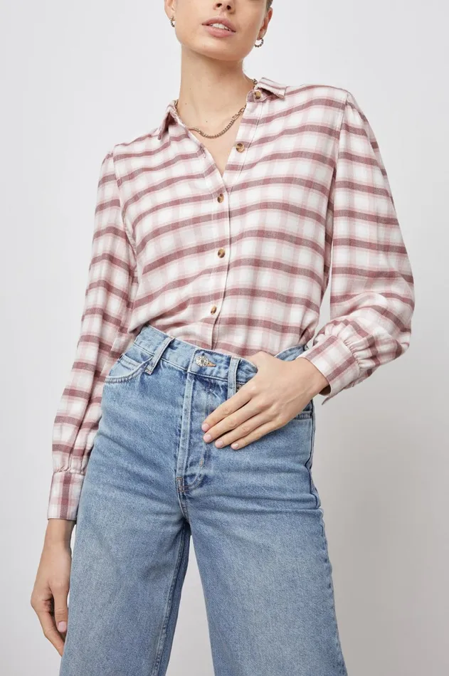 Tops Women Rails Angelica Shirt Mauve Rose Iron