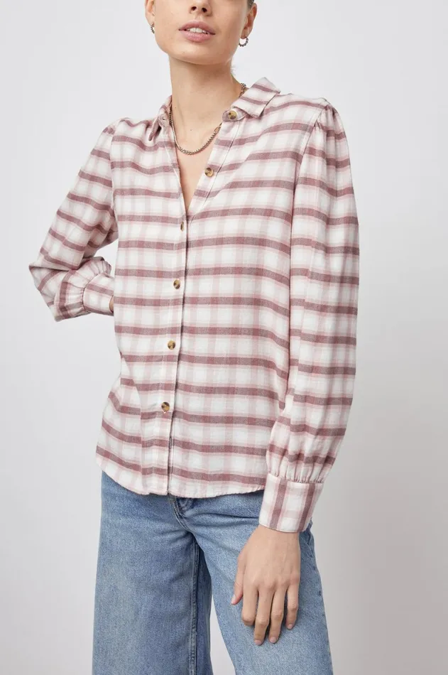 Tops Women Rails Angelica Shirt Mauve Rose Iron