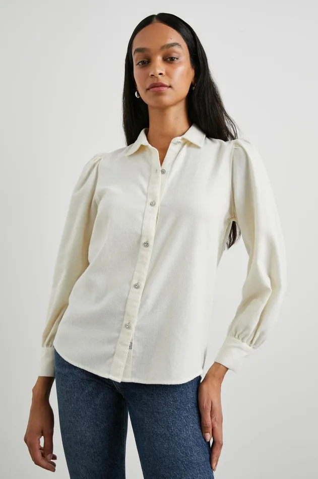 Tops Women Rails Angelica Shirt Winter White