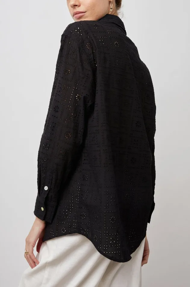 Tops Women Rails Arlo Shirt Black Sea Eyelet