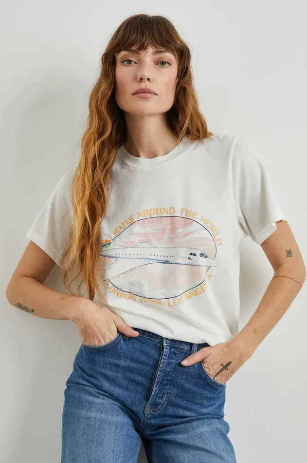 Tops Women Rails Boyfriend TShirt Rails Around The World