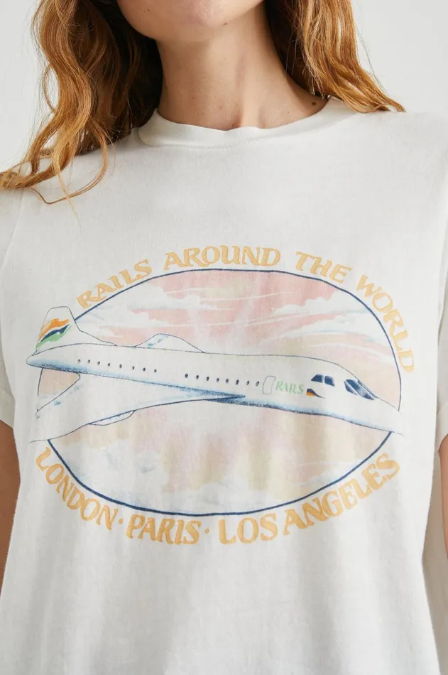 Tops Women Rails Boyfriend TShirt Rails Around The World