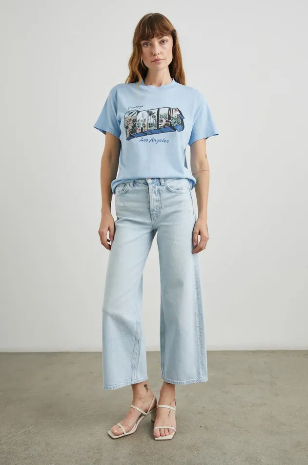 Tops Women Rails Boyfriend TShirt Rails Blue La Postcard