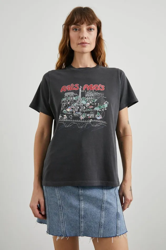 Tops Women Rails Boyfriend TShirt Rails Paris Map