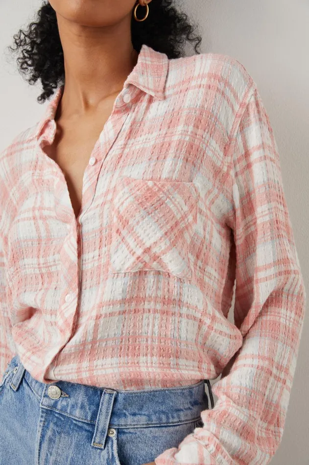 Tops Women Rails Brady Shirt White Peach Cloud