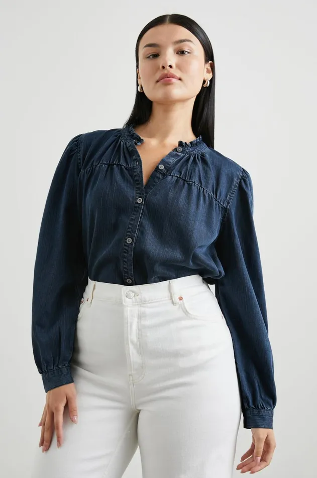 Tops Women Rails Camille Top Dark Vintage Wash