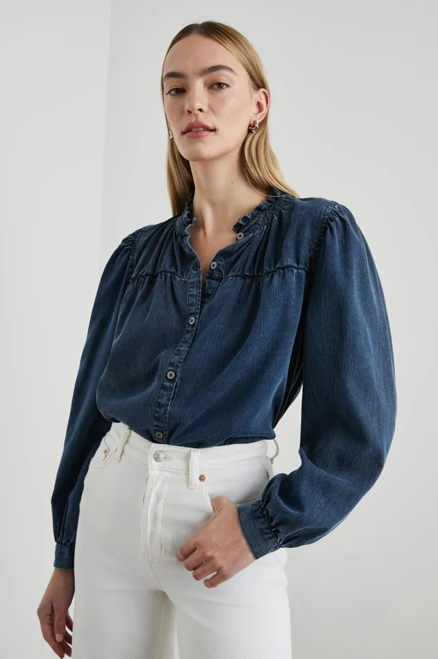 Tops Women Rails Camille Top Dark Vintage Wash