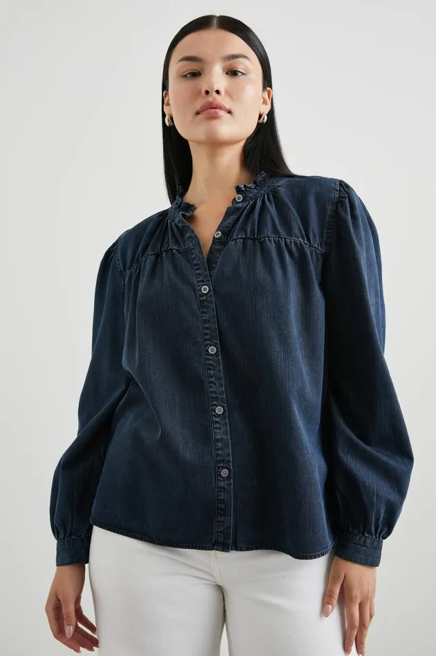 Tops Women Rails Camille Top Dark Vintage Wash
