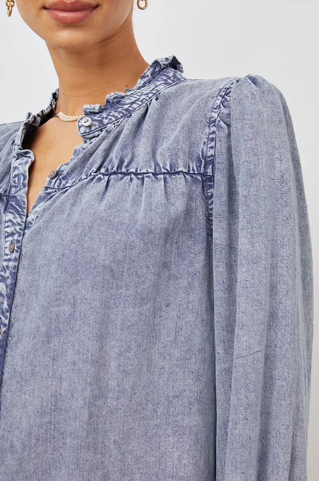 Tops Women Rails Camille Top Sapphire Acid Wash